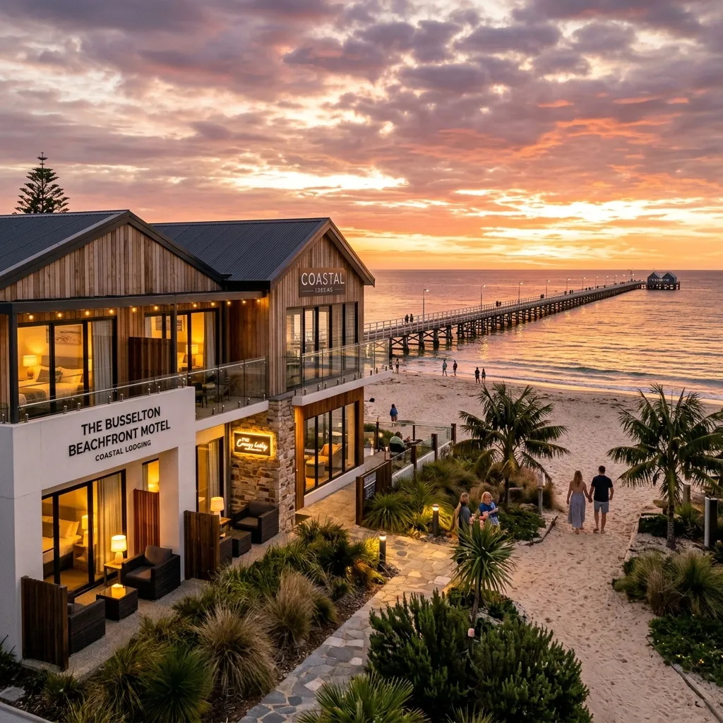 Gale Street Motel near Busselton Jetty at sunset